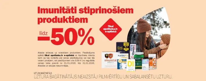 Imunitāti stiprinošiem produktiem līdz -50%