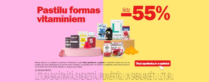 Pastilu formas vitamīniem līdz −55%