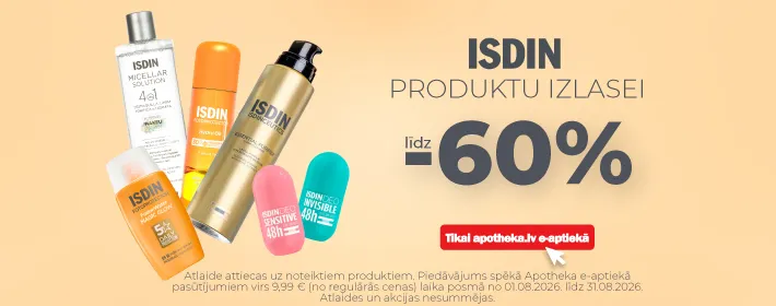 ISDIN produktu izlasei līdz −60%