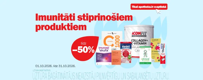 Imunitāti stiprinošiem produktiem atlaides līdz 50%