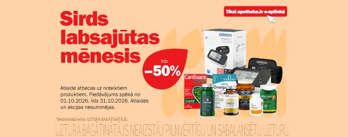Produktiem sirds labsajūtai atlaides līdz 50%