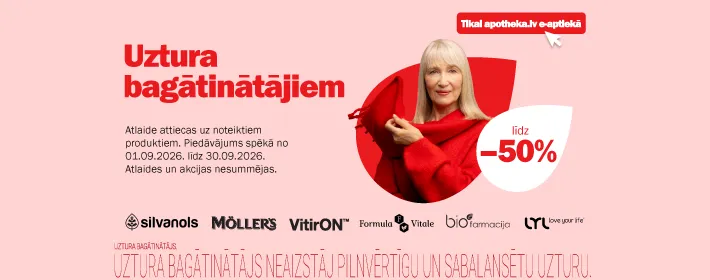 Uztura bagātinātājiem līdz −50%
