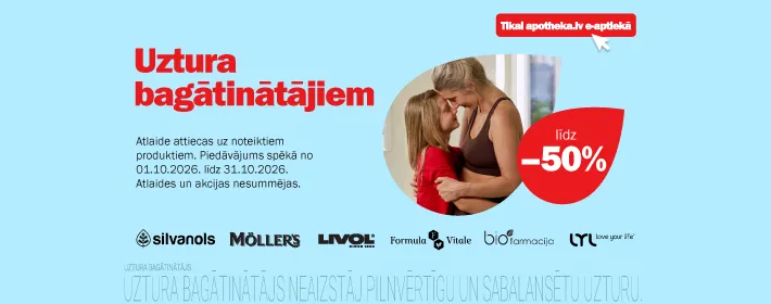 Uztura bagātinātājiem atlaides līdz 50%