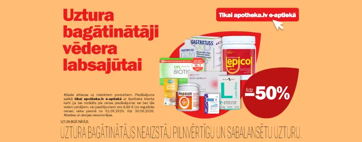 Uztura bagātinātājiem vēdera labsajūtai līdz −50%