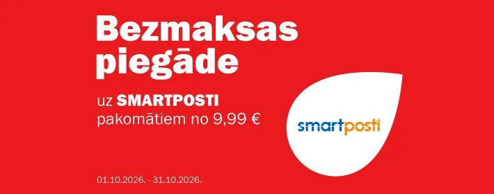 Bezmaksas piegāde uz SmartPosti pakomātiem pasūtījumiem no 9,99 €