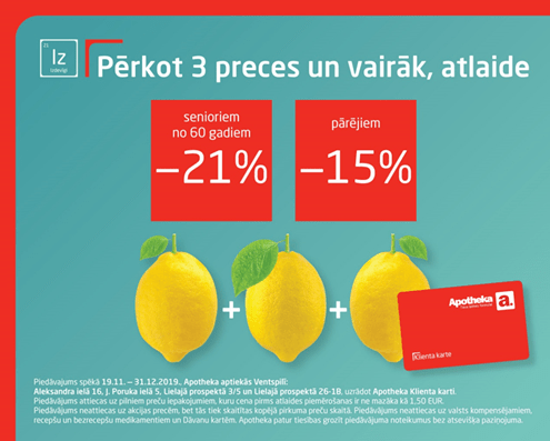 Izmanto īpašo piedāvājumu jaunajā aptiekā Ventspilī!