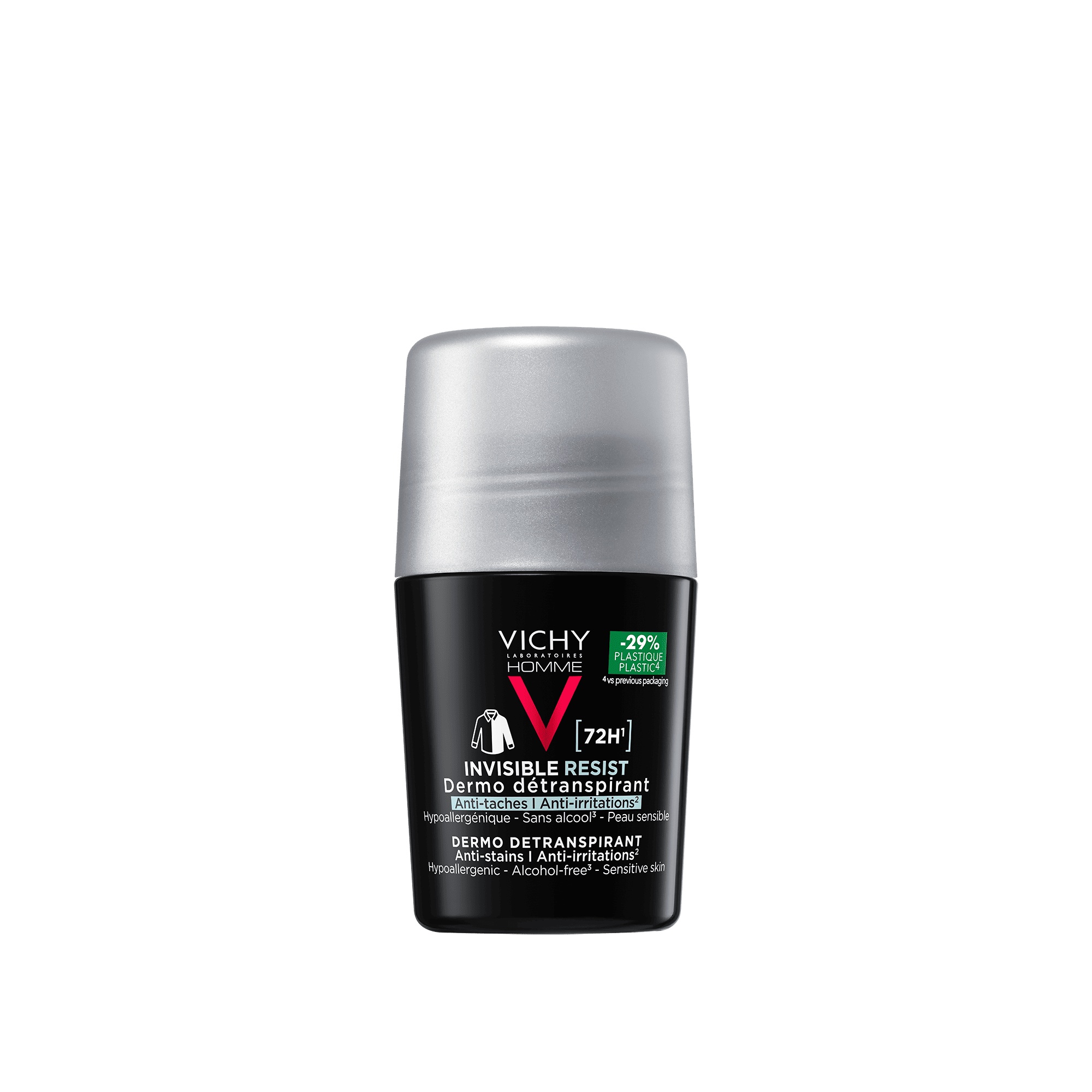 VICHY Homme dezodorants-rullītis 72h apģērbu saudzējošs