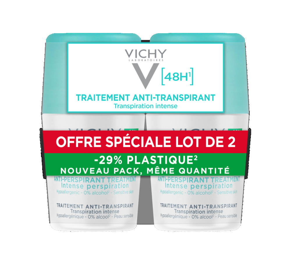 VICHY 48HR Intensive Roll-On antiperspirants, 2