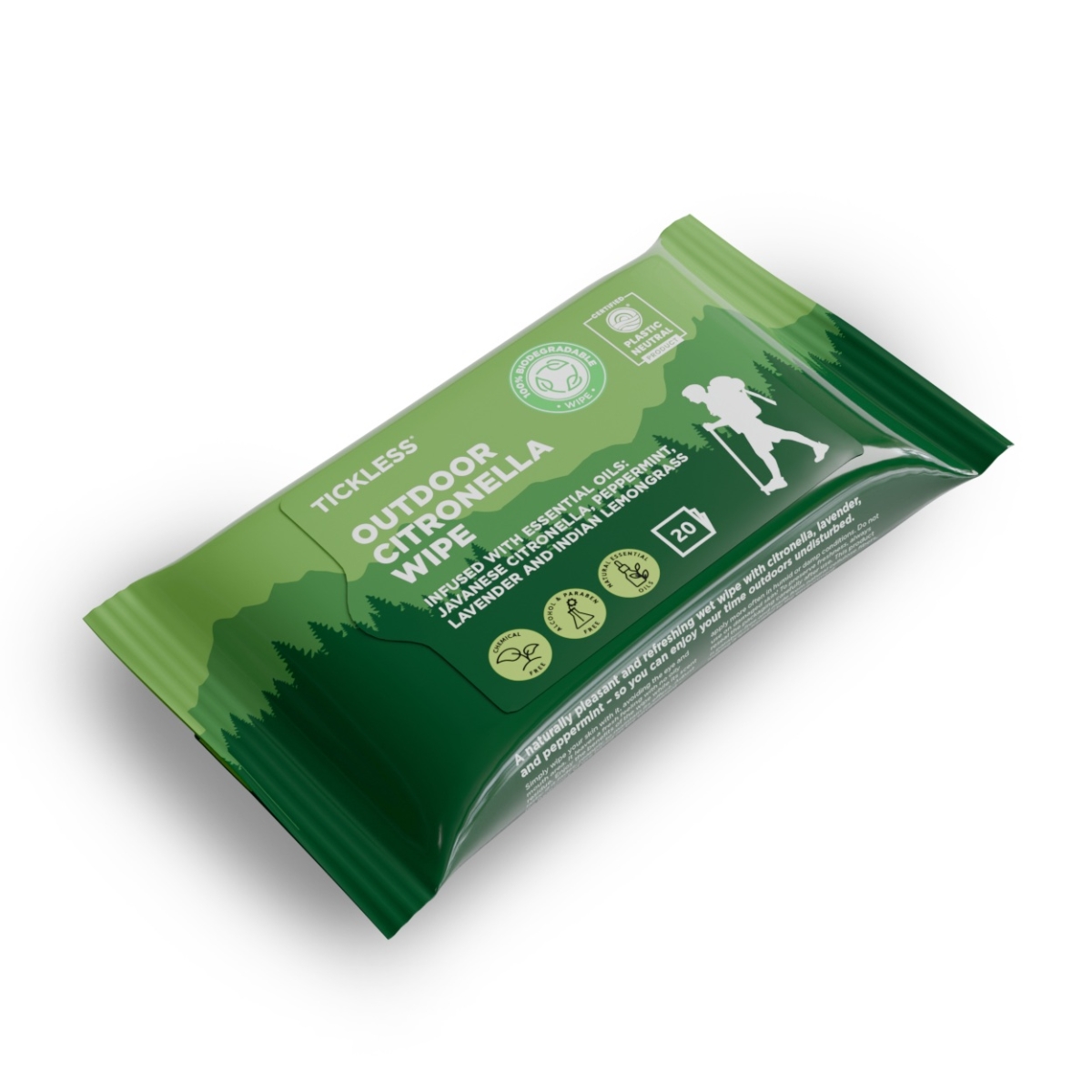 Tickless Citronellas mitrās salvetes cilvēkiem N20 - Produkta attēls