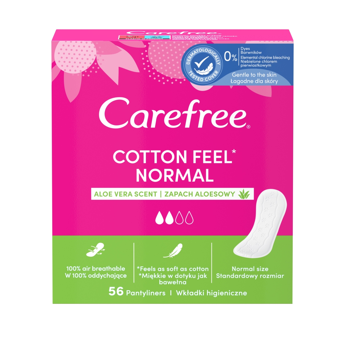 Carefree biksīšū ieliktnīši ar alvejas ekstraktu N56 - Produkta attēls