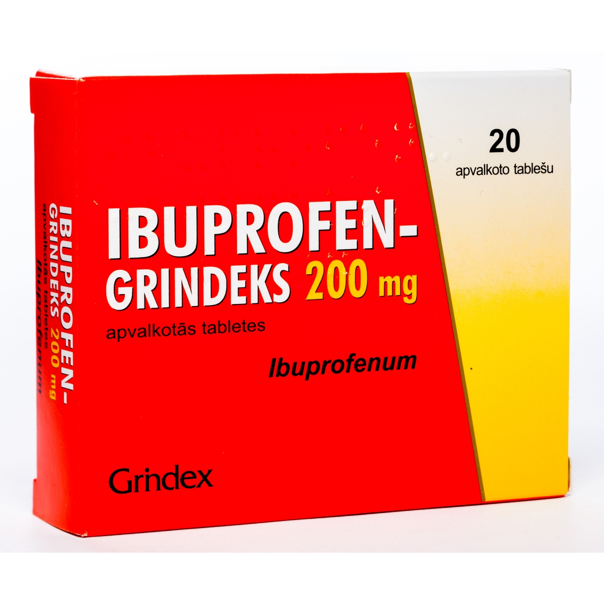 IBUPROFEN (GRINDEKS) 200mg tabletes, 20 gab. - Produkta attēls