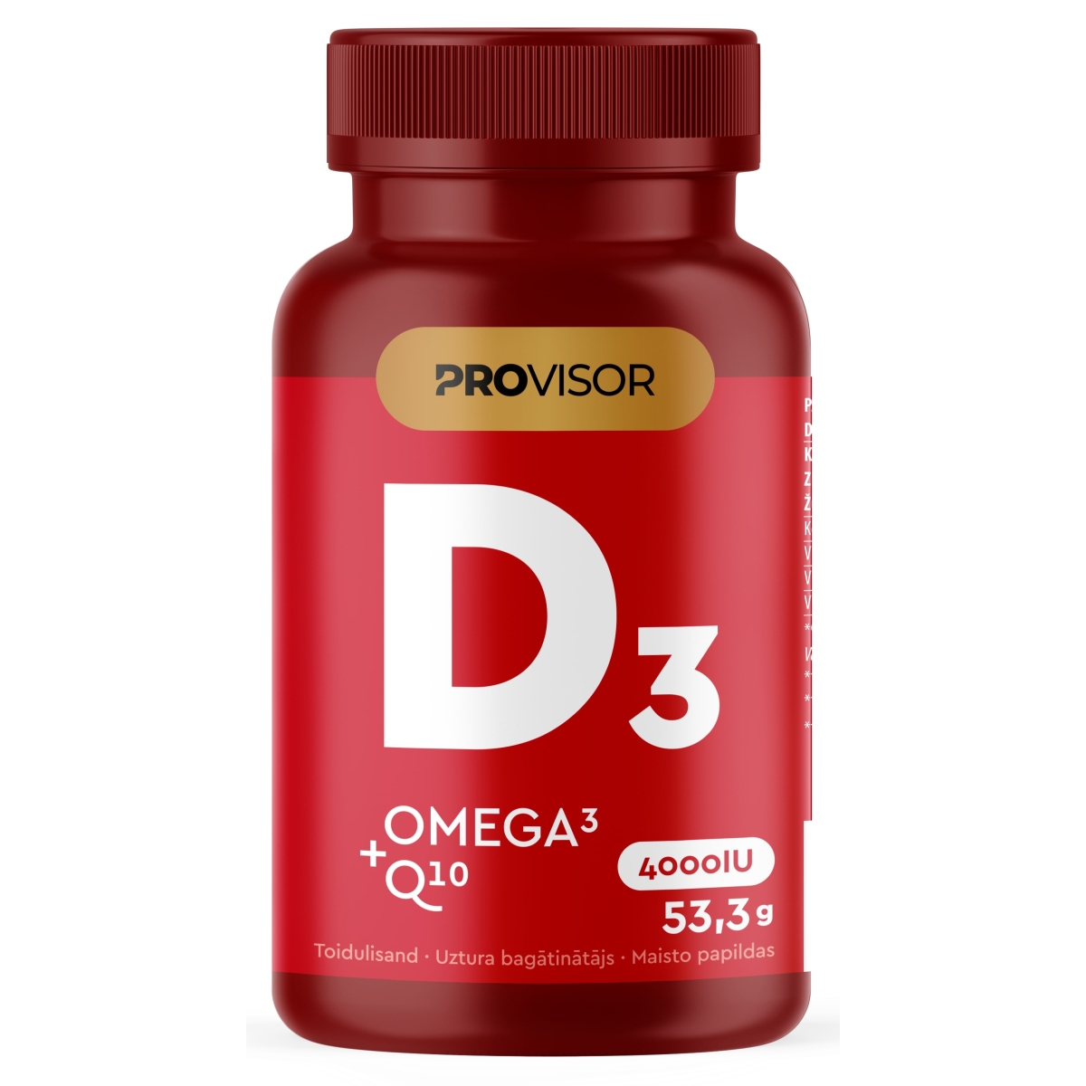 PROVISOR D vitamin 4000IU Omega-3 Q10 kapsulas, 60 gab. - Produkta attēls