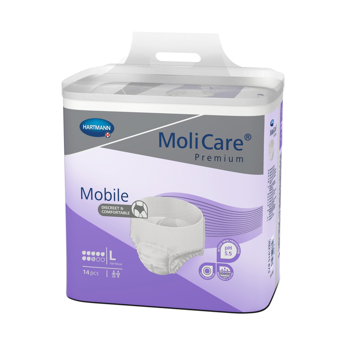 MOLICARE Premium Mobile bikses (L izmērs,8 lāses), 14 gab - Produkta attēls