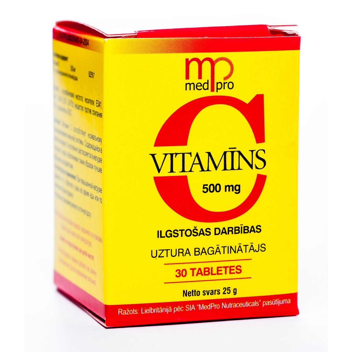 MEDPRO VITAMĪNS C 500MG TABLETES N30 - Produkta attēls