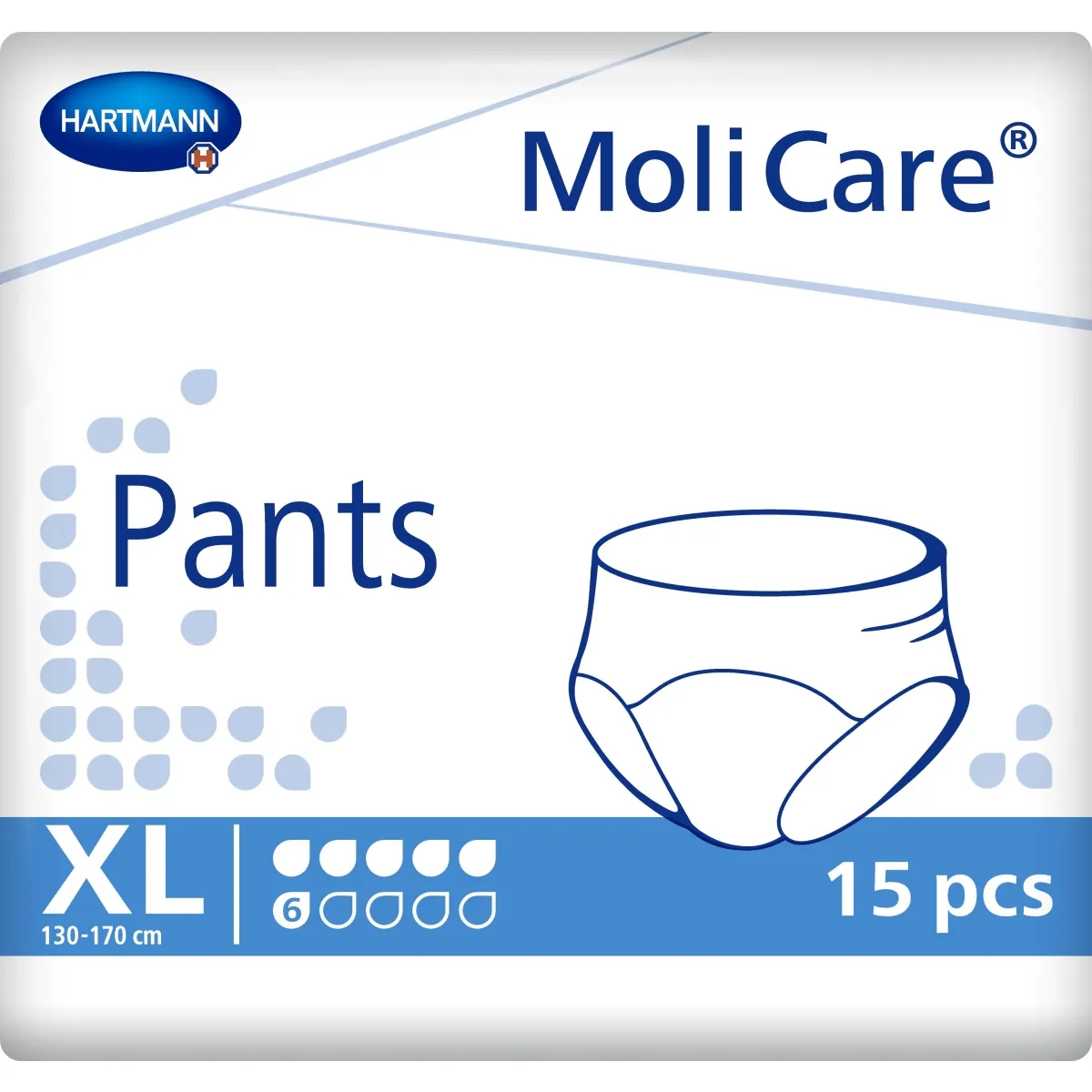 MOLICARE Pants (XL izmērs, 6 piles), 15 gab - Produkta attēls