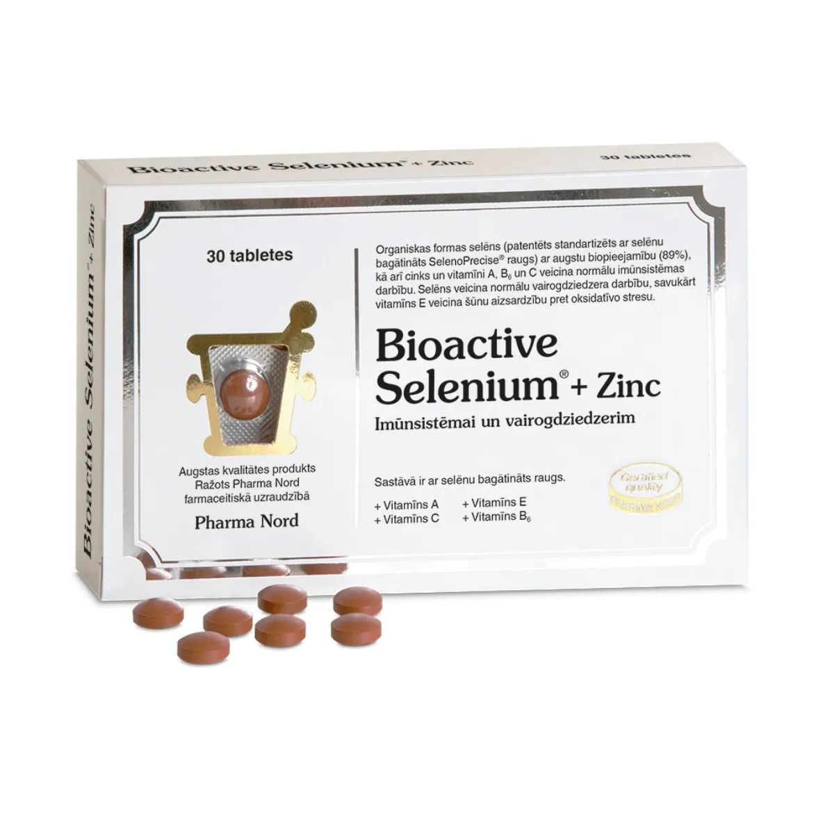 BIOACTIVE Selenium + Zinc tabletes, 30 gab. - Produkta attēls