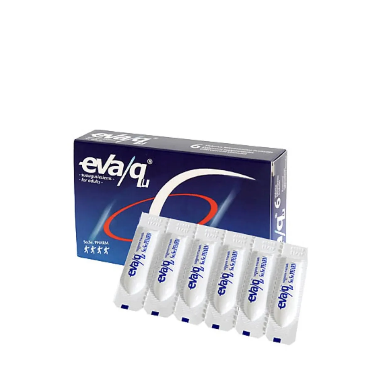 Eva/qu® rektālās svecītes pieaugušajiem, 6 gab. - Produkta attēls