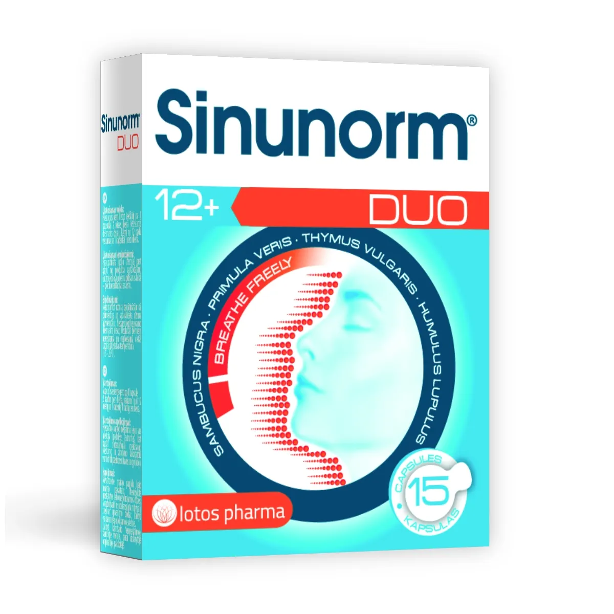 Sinunorm DUO 12+ kapsulas, 15 gab - Produkta attēls