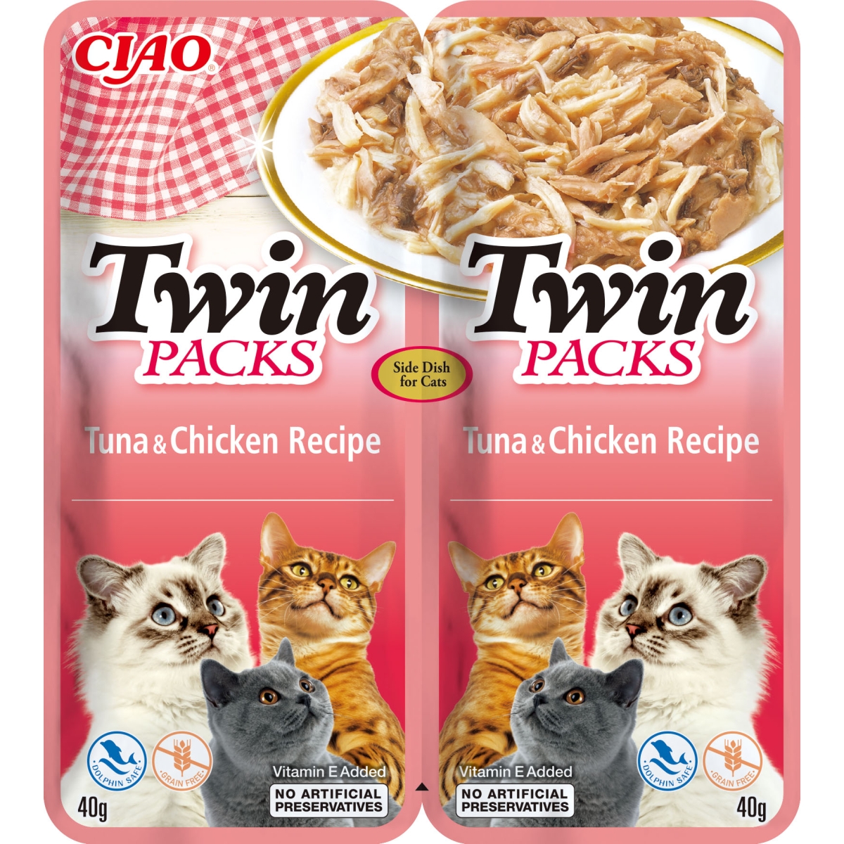 Churu Ciao Twin kaķiem, vista&tuncis tunča buljonā 80g (40gx2) N12 - Produkta attēls