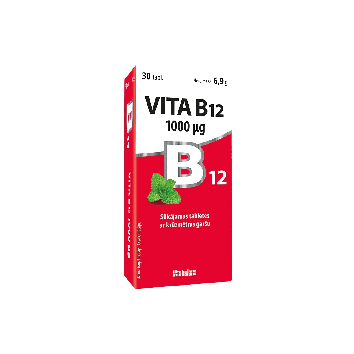 Vita B12 1000mg tabletes, 30 gab - Produkta attēls