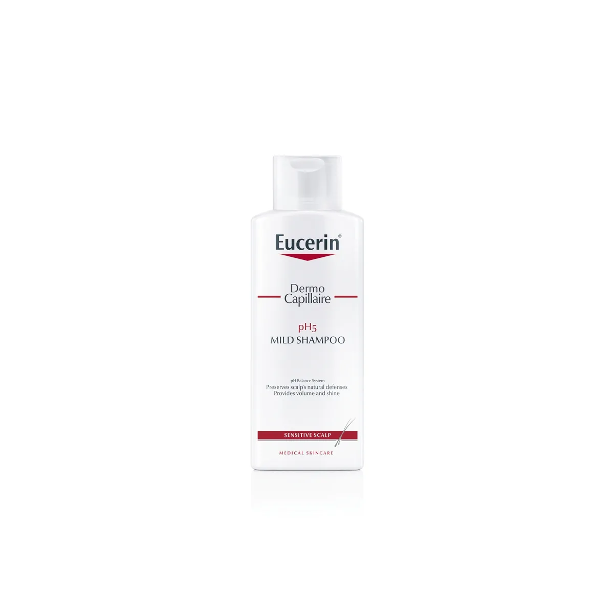 EUCERIN Dermocapillaire Ph5 šampūns jūtīgai galvas ādai, 250 ml - Produkta attēls