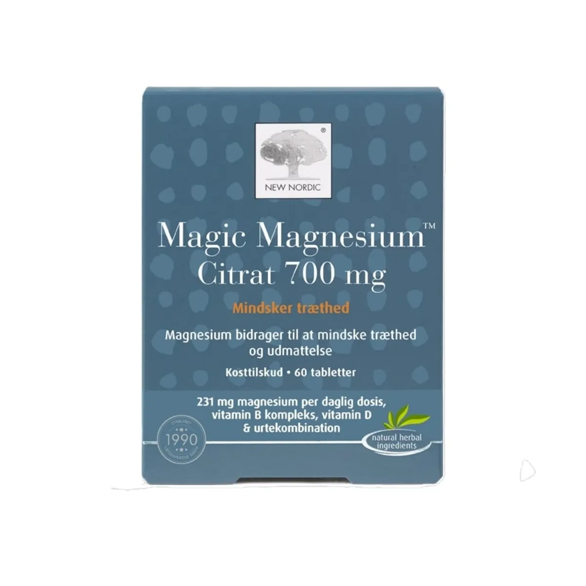 NEW NORDIC Magic Magnesium Citrat 700 mg tabletes, 60 gab. - Produkta attēls