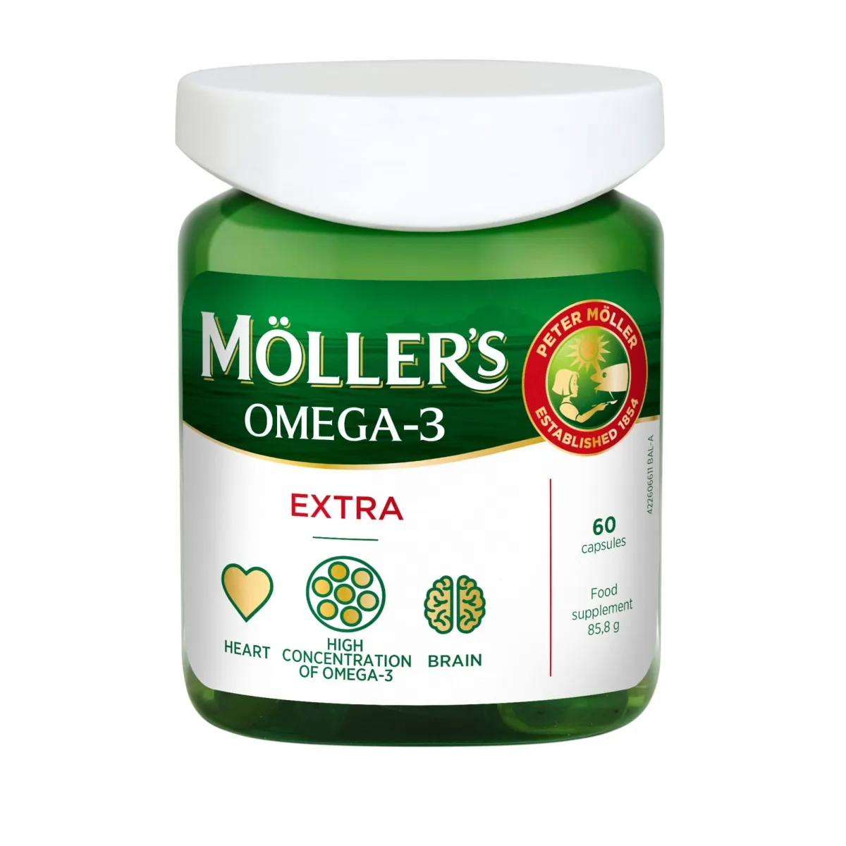 MOLLERS Omega-3 Extra kapsulas, 60 gab. - Produkta attēls
