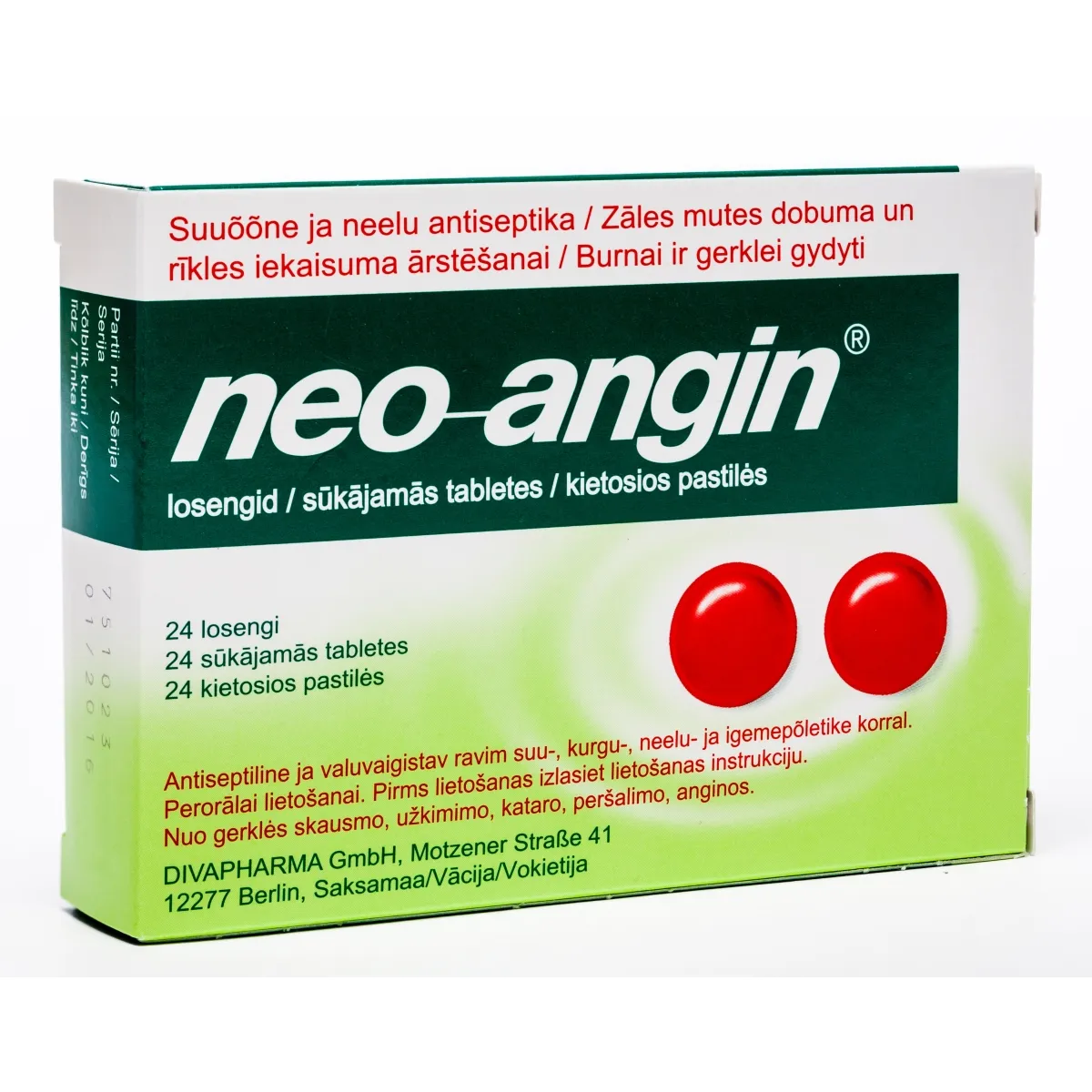 NEO-ANGIN TABLETES N24 - Produkta attēls
