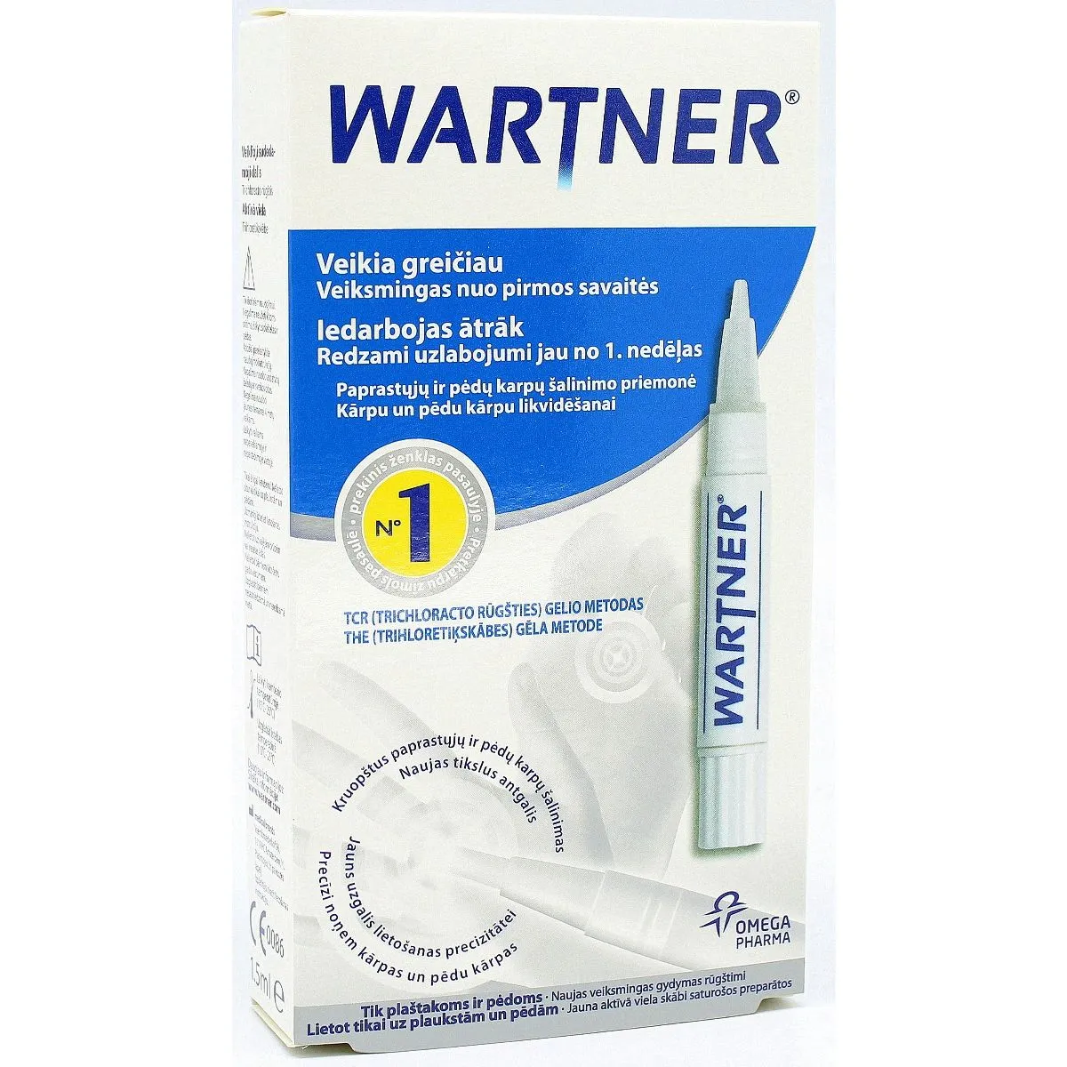 WARTNER skābes zīmulis kārpu likvidēšanai, 1.5 ml - Produkta attēls 1