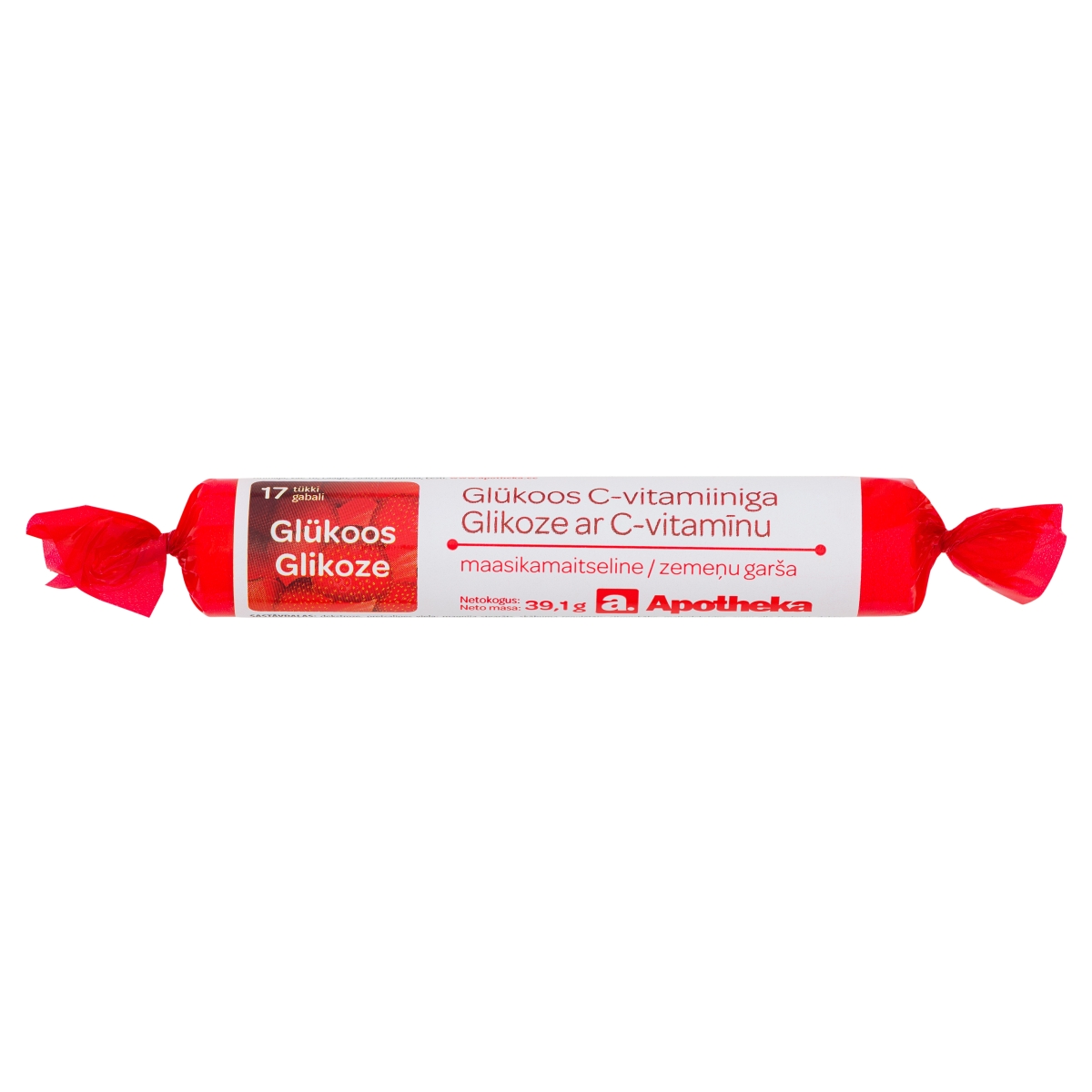 APOTHEKA Glikoze ar C vitamīnu (zemene), 17 gab - Produkta attēls