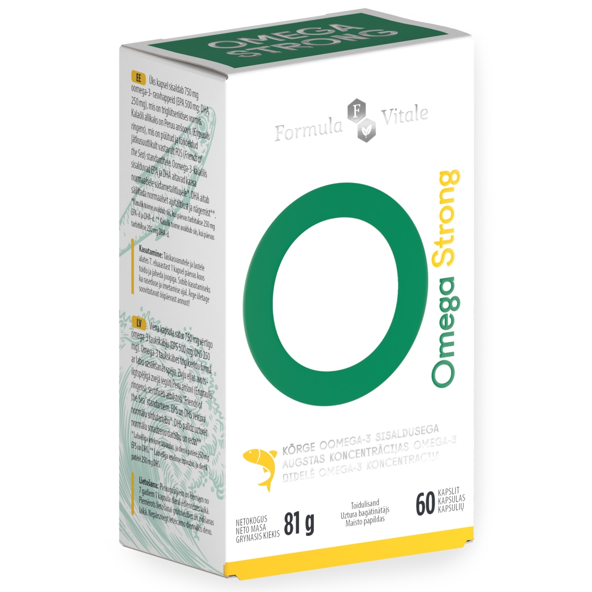 FORMULA VITALE Omega Strong kapsulas, 60 gab. - Produkta attēls