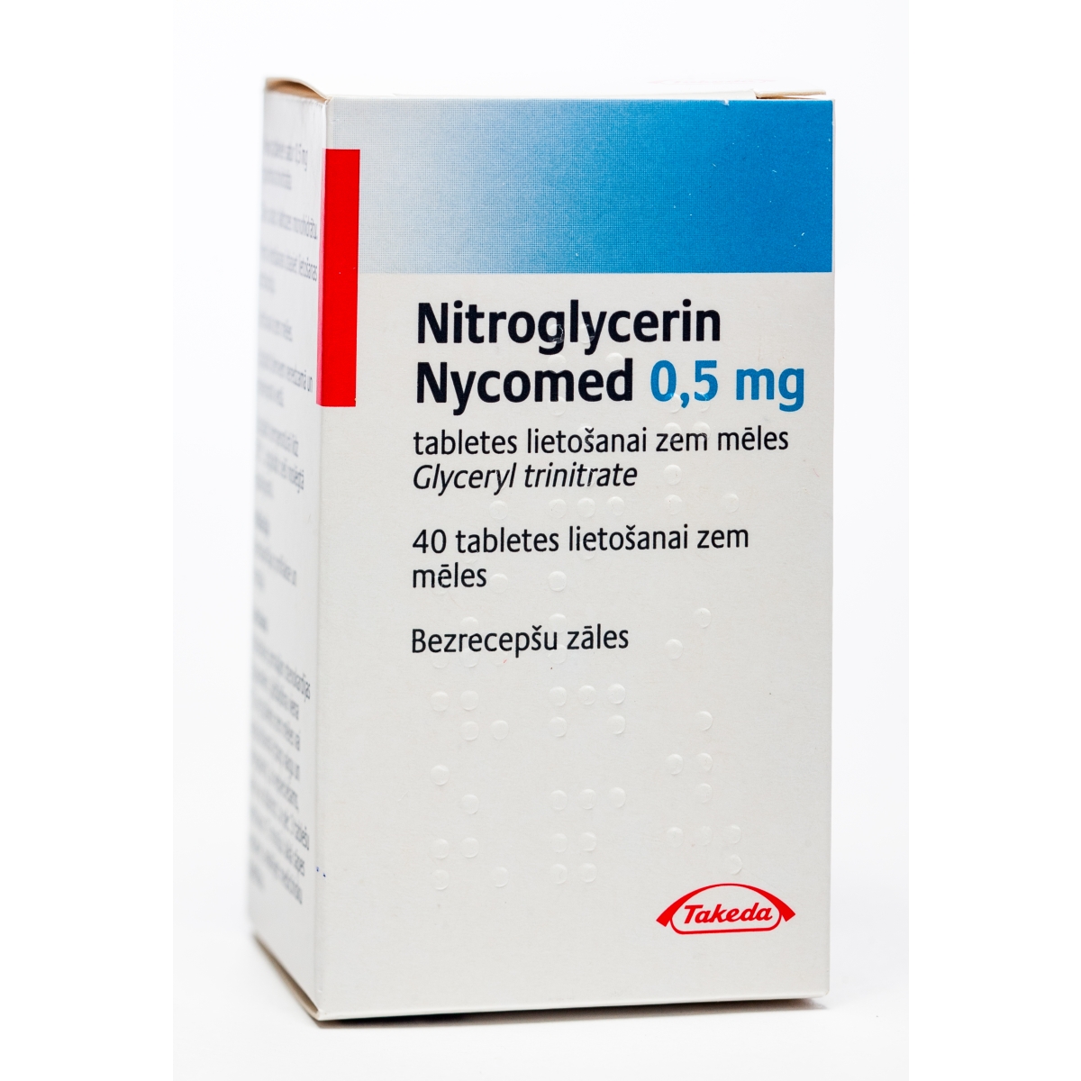 NITROGLYCERIN 0.5MG TABLETES N40 - Produkta attēls