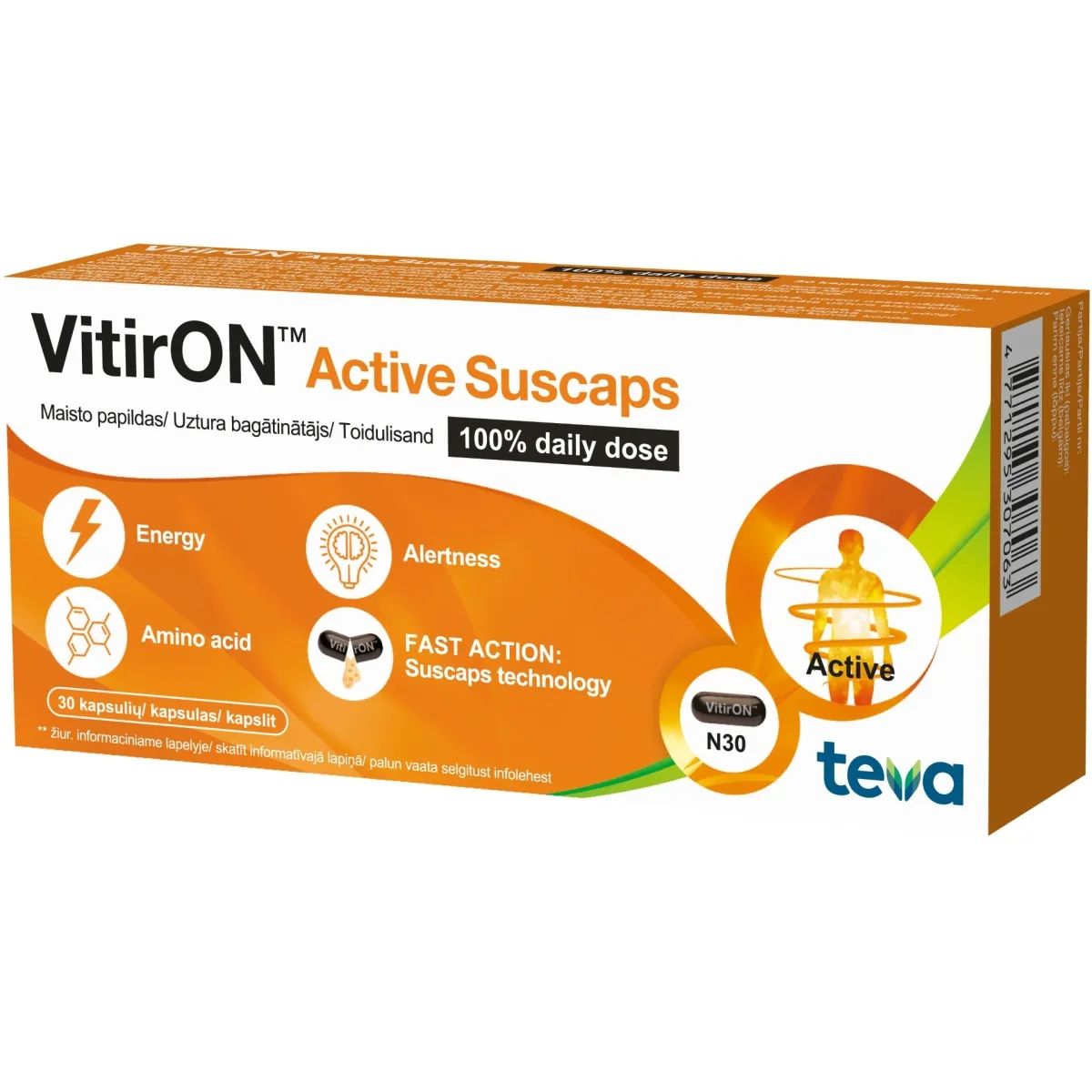 VitirON™ Active Suscaps 100% daily dose - Produkta attēls