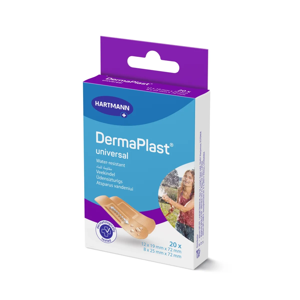DERMAPLAST Water Resistant plāksteri, 20 gab - Produkta attēls