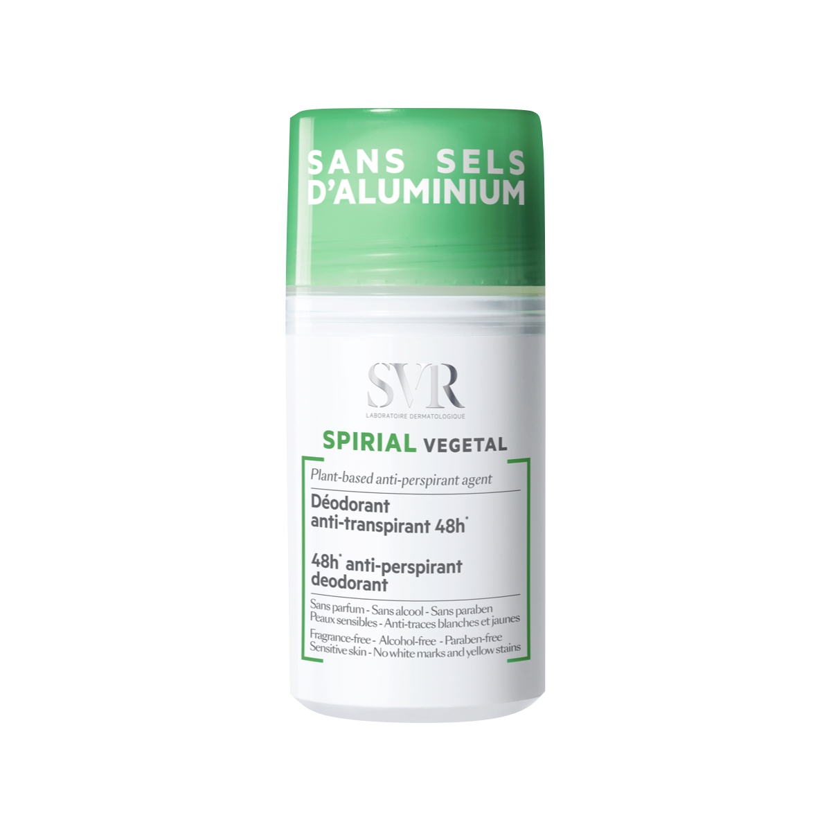 SVR Spiral Vegetal antiperspirants bez alumīnija ar 48h ilgu iedarbību jūtīgai ādai, 50 ml - Produkta attēls