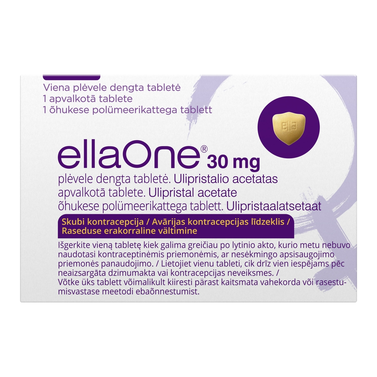 ELLAONE 30MG APV.TBL N1 - Produkta attēls