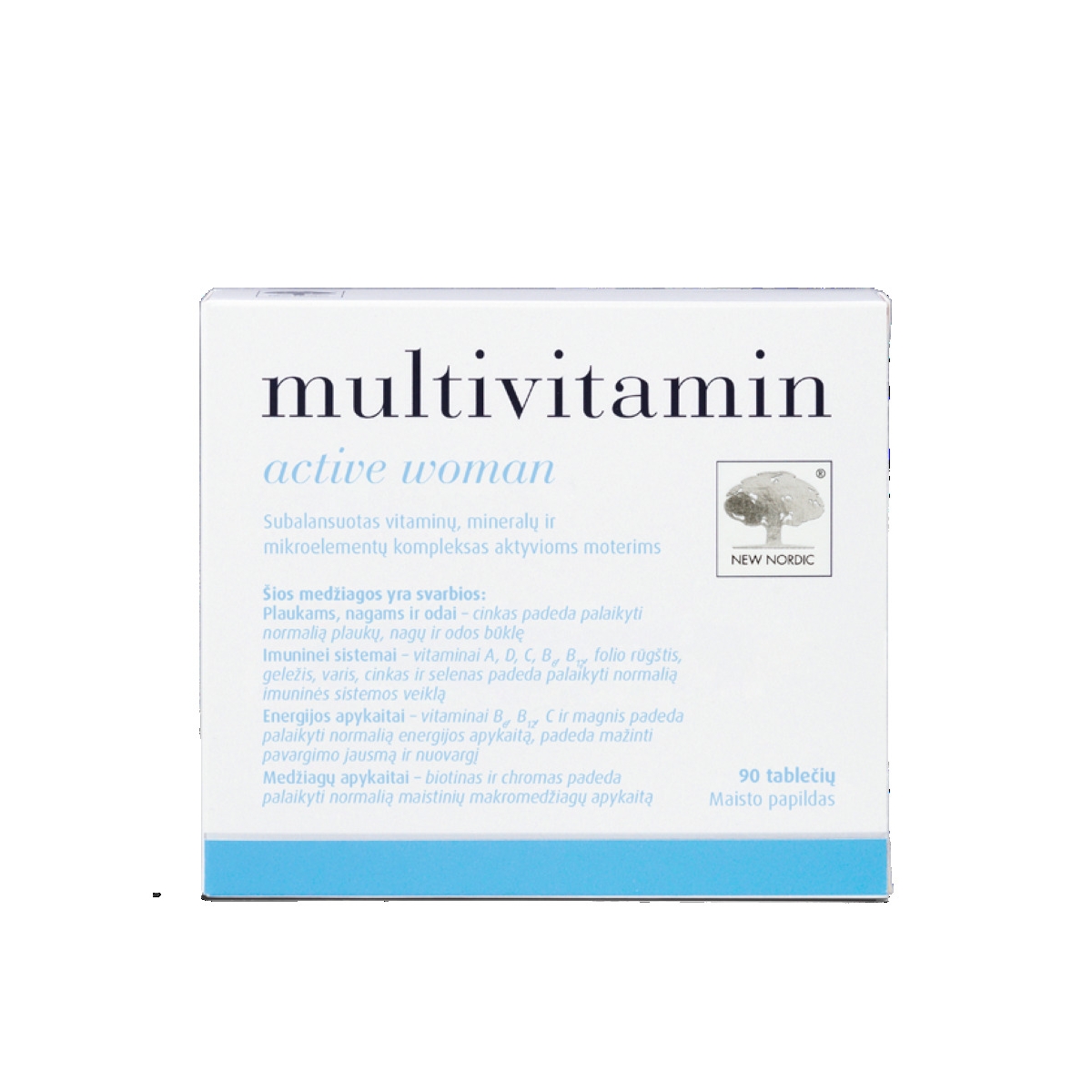 NEW NORDIC Multivitamin Active Woman tabletes, 90 gab. - Produkta attēls