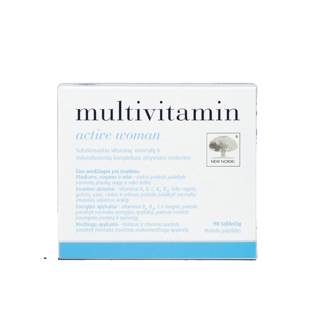 NEW NORDIC Multivitamin Active Woman tabletes, 90 gab. - Produkta attēls