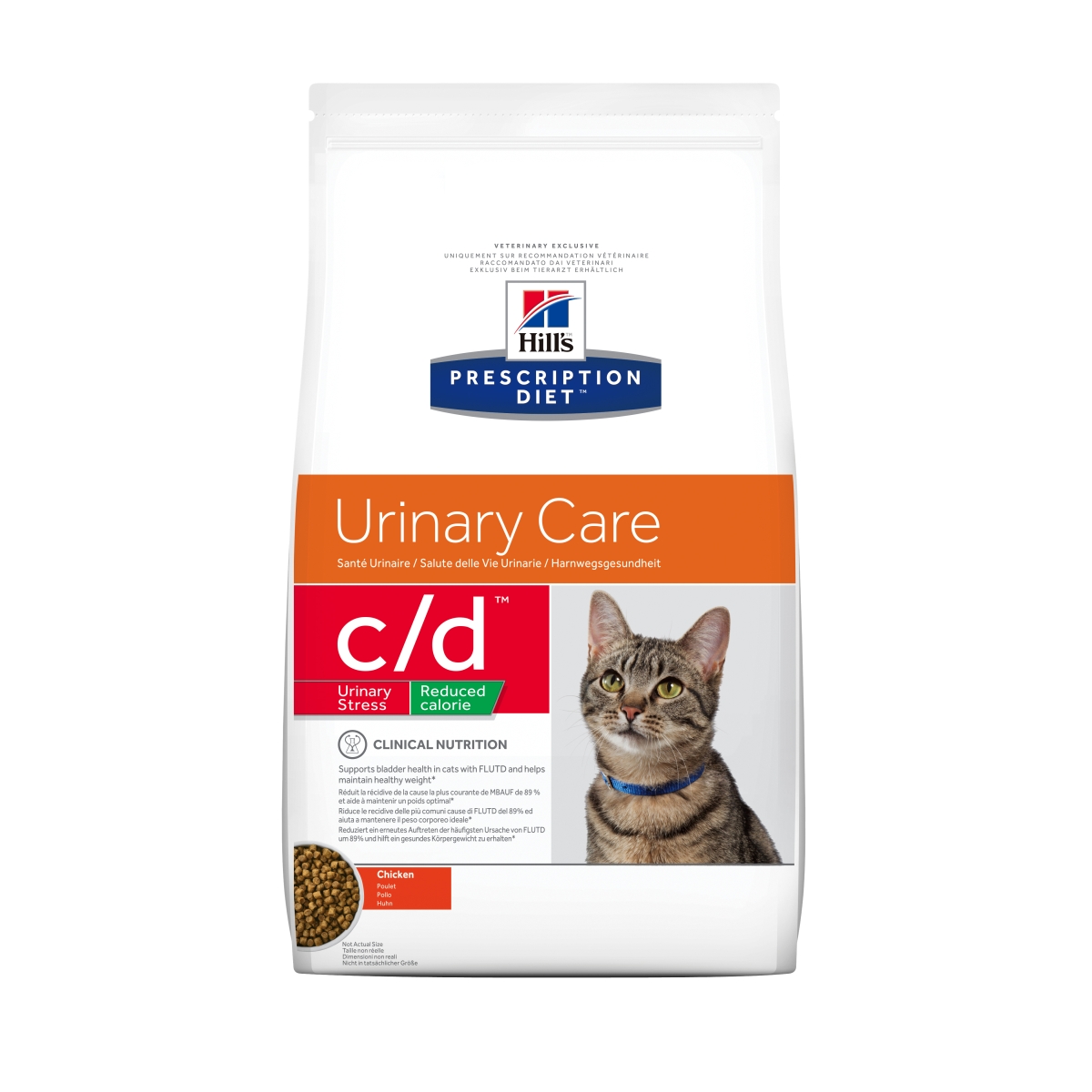 Hills PD kaķu sausā barība C/D Urin.Stress Reduc.Calorie vista 4kg - Produkta attēls