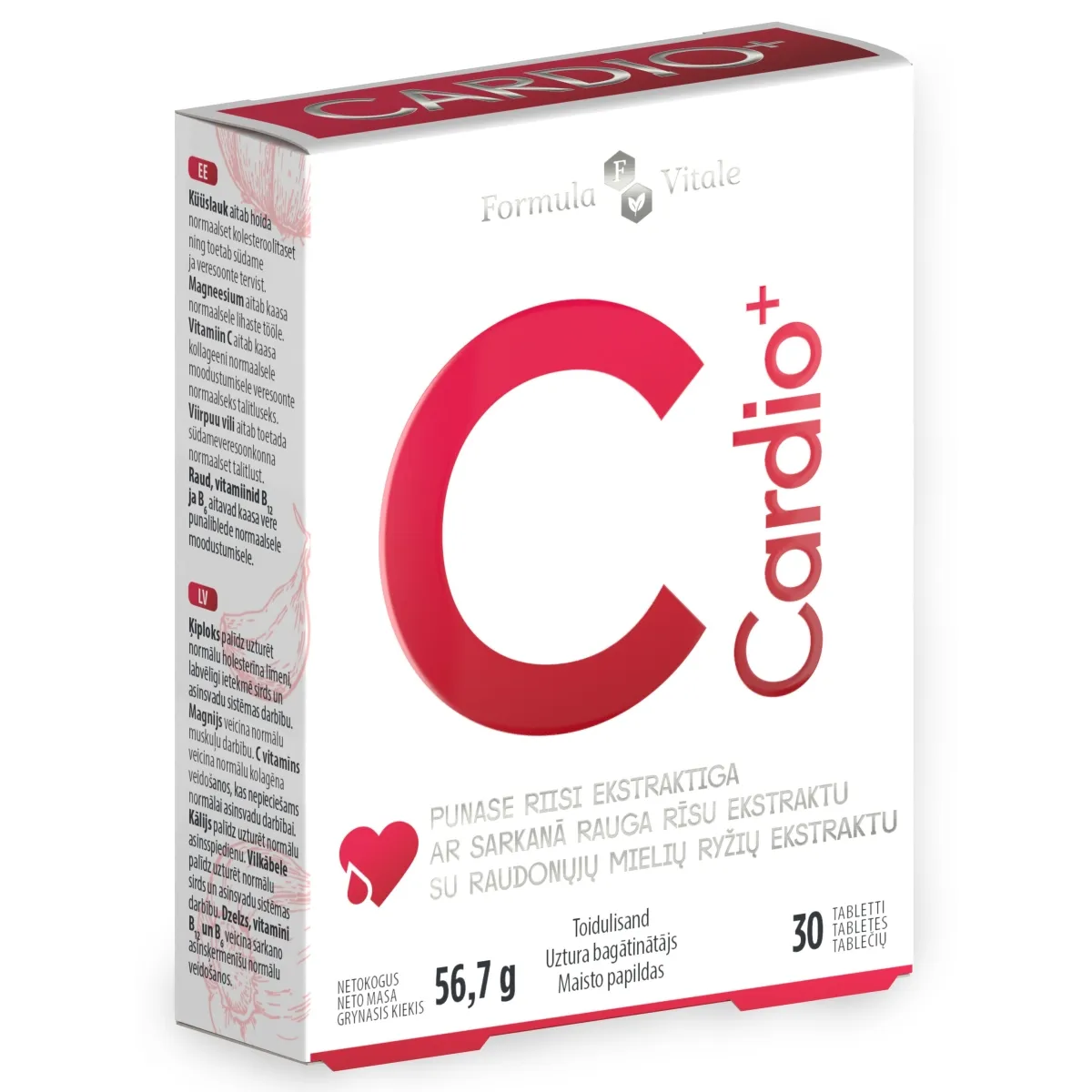 FORMULA VITALE Cardio+ tabletes, 30 gab. - Produkta attēls