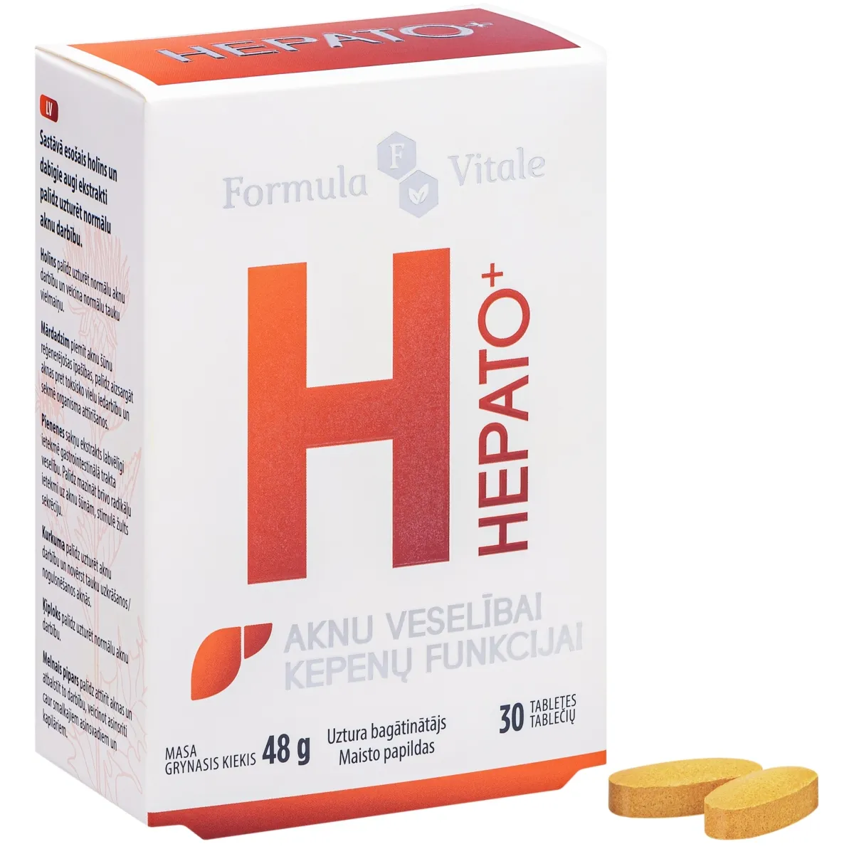 FORMULA VITALE Hepato tabletes, 30 gab - Produkta attēls