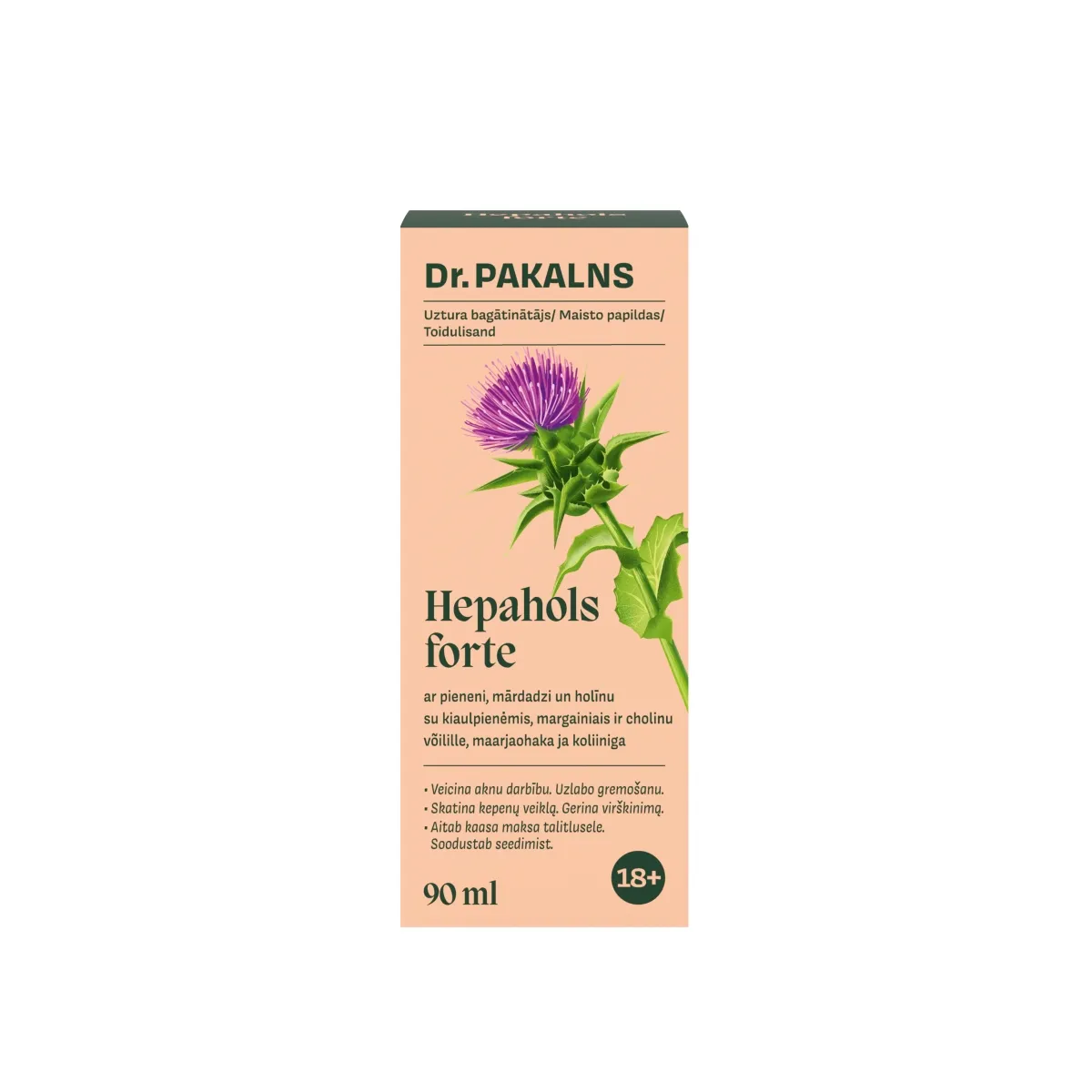 DR.PAKALNS HEPAHOLS FORTE ar pieneni, mārdadzi un holīnu 90 ml. - Produkta attēls