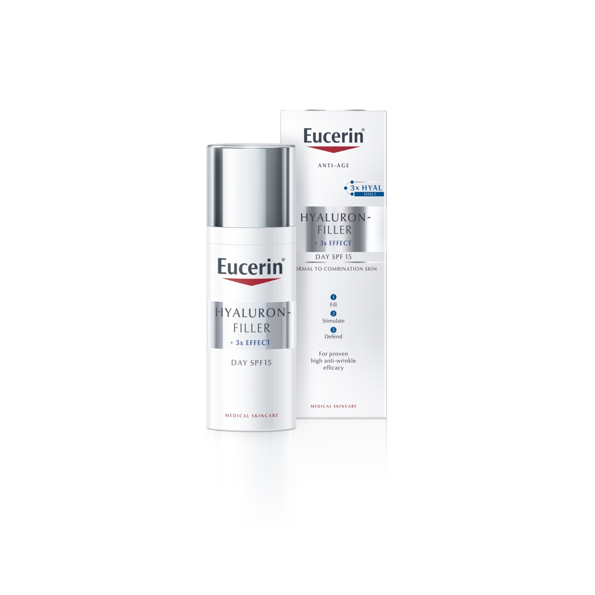 EUCERIN Hyaluron-Filler dienas krēms normālai līdz kombinētai ādai, 50 ml - Produkta attēls