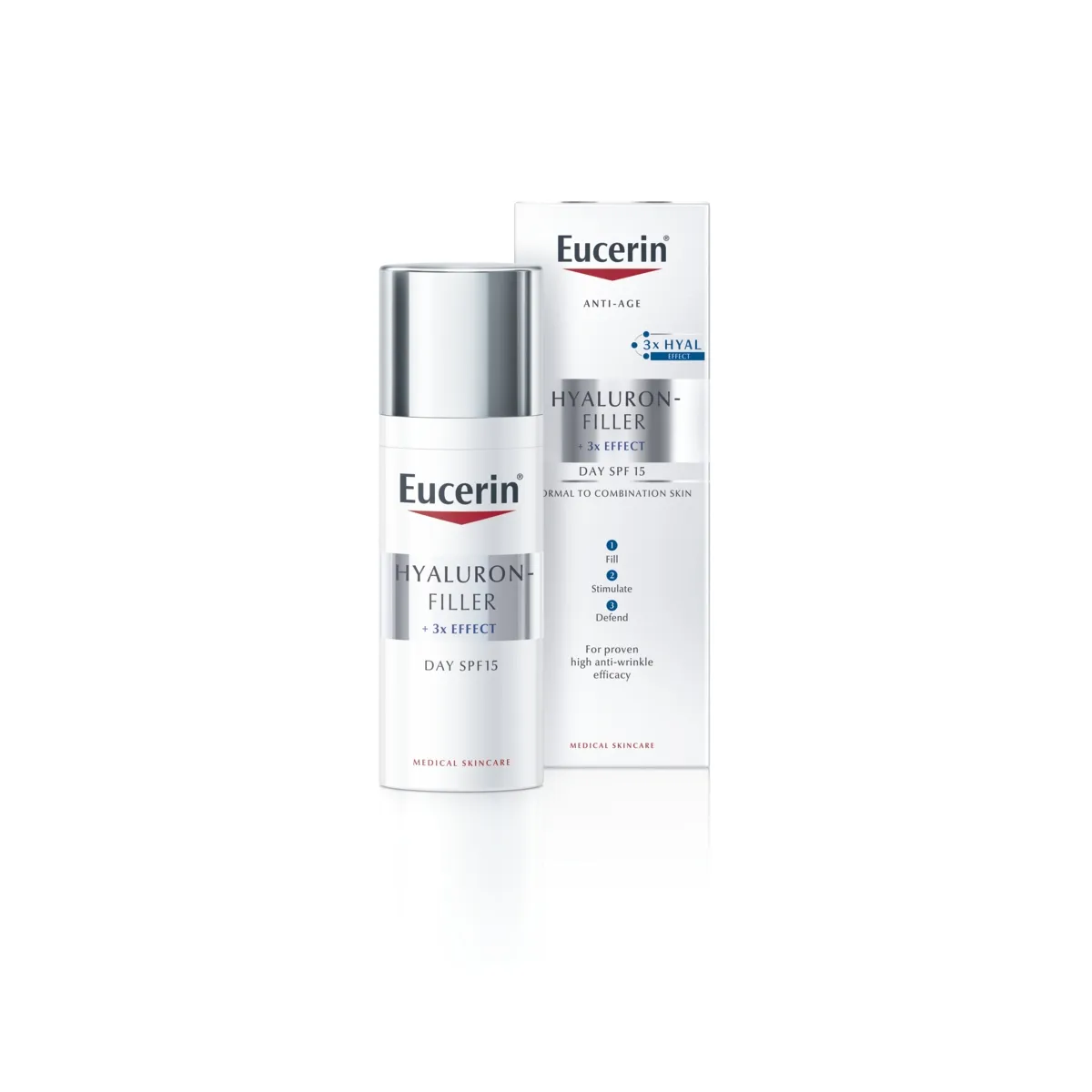EUCERIN Hyaluron-Filler dienas krēms normālai līdz kombinētai ādai, 50 ml - Produkta attēls