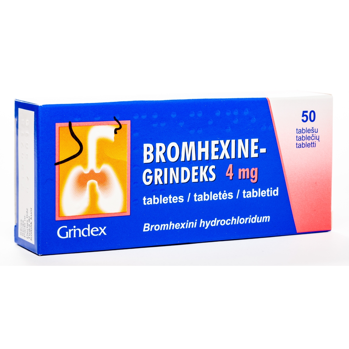 BROMHEKSĪNS 4MG TABLETES N50 - Produkta attēls