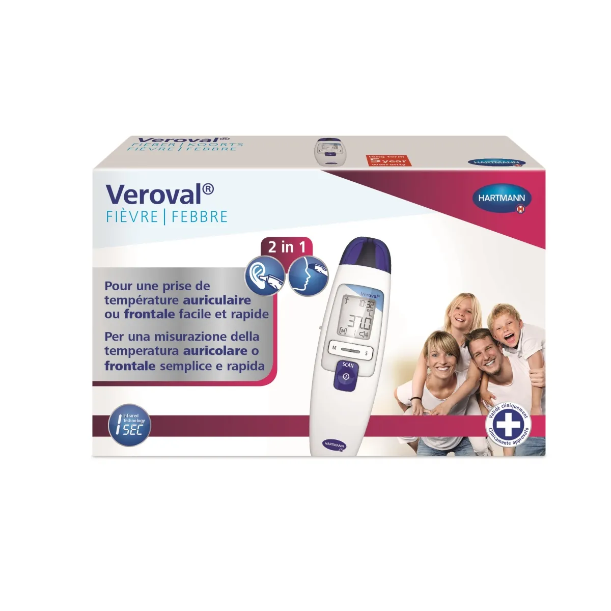 VEROVAL 2 in 1 bezkontakta termometrs - Produkta attēls