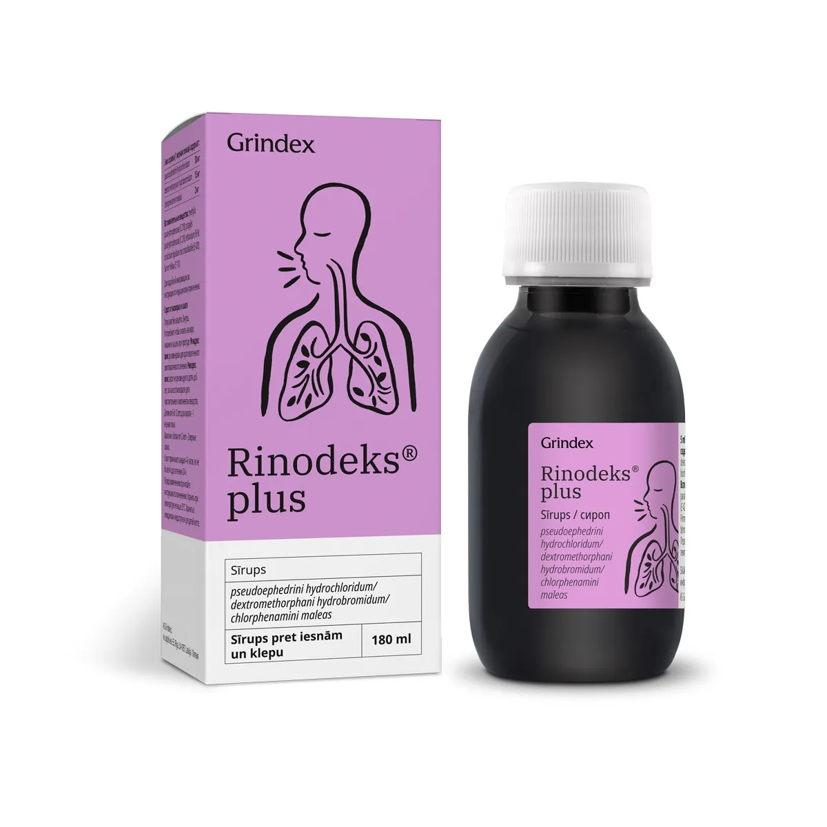 RINODEKS Plus sīrups, 180 ml - Produkta attēls