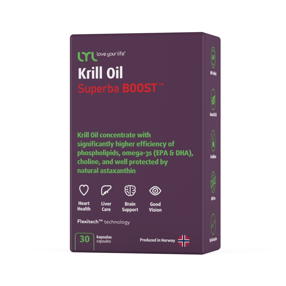 LYL Krill Oil Superba BOOST, 30 kapsulas