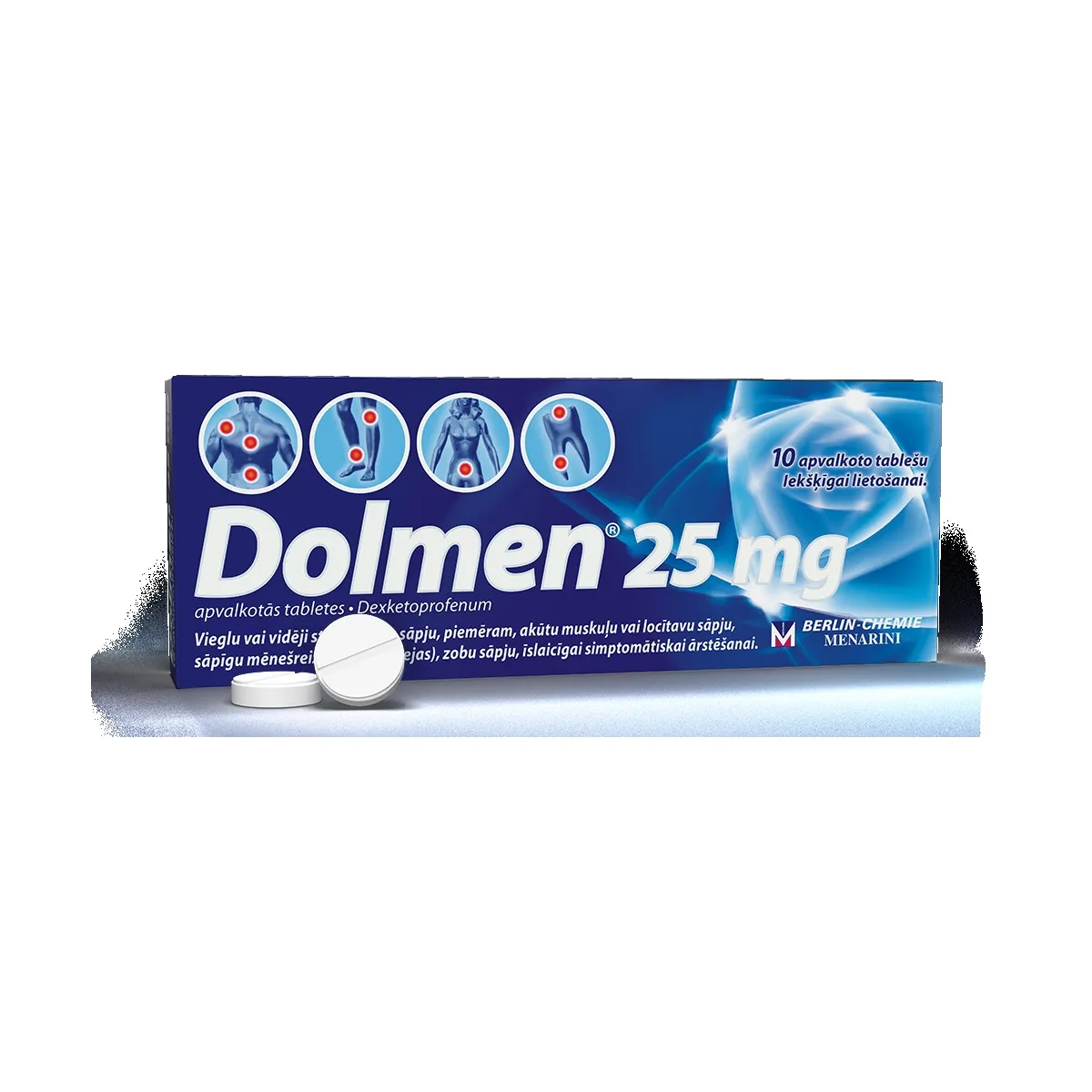 DOLMEN 25MG (DEXKETOPROFENUM) TBL N10 - Produkta attēls