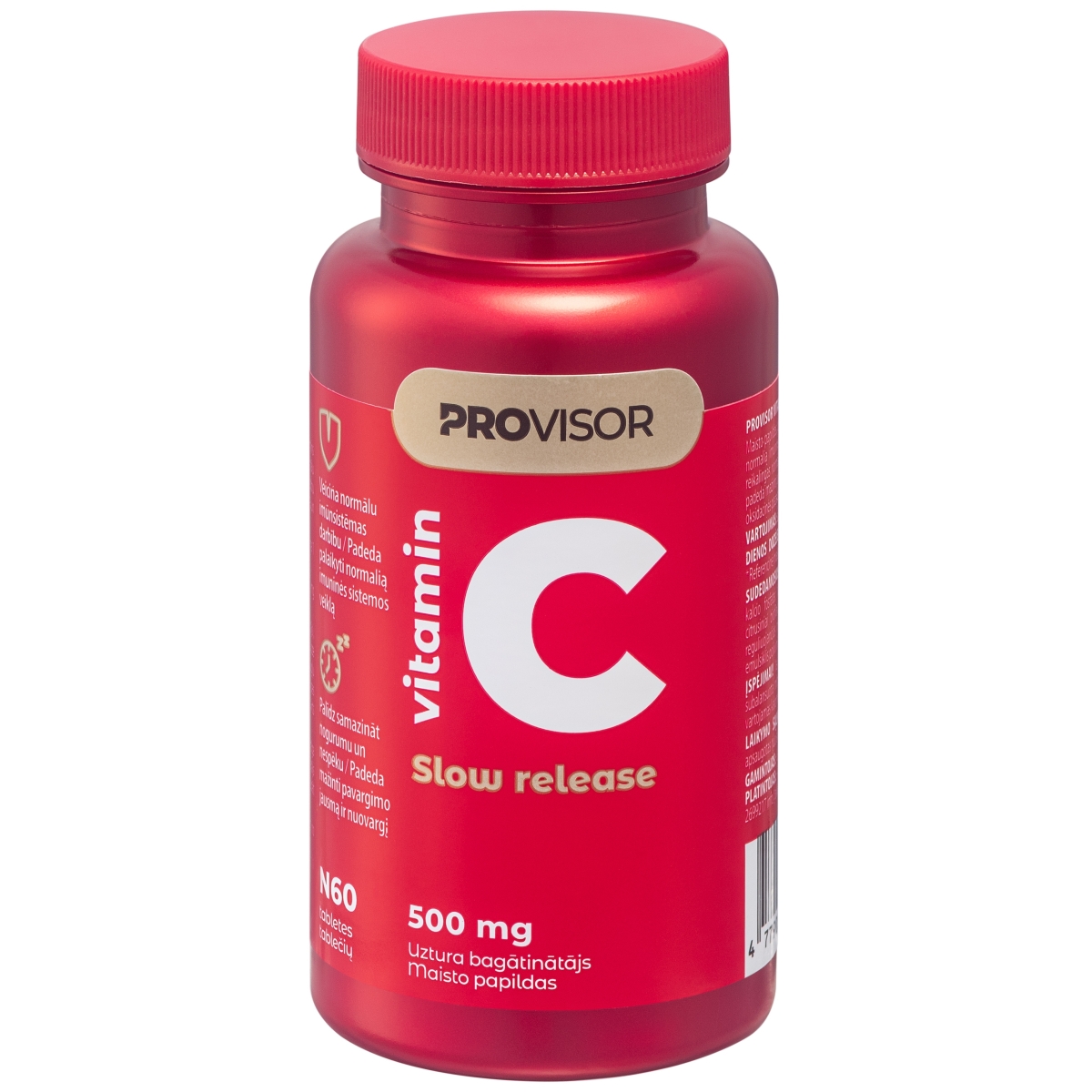 PROVISOR C vitamīns 500 mg Prolong tabletes, 60 gab. - Produkta attēls